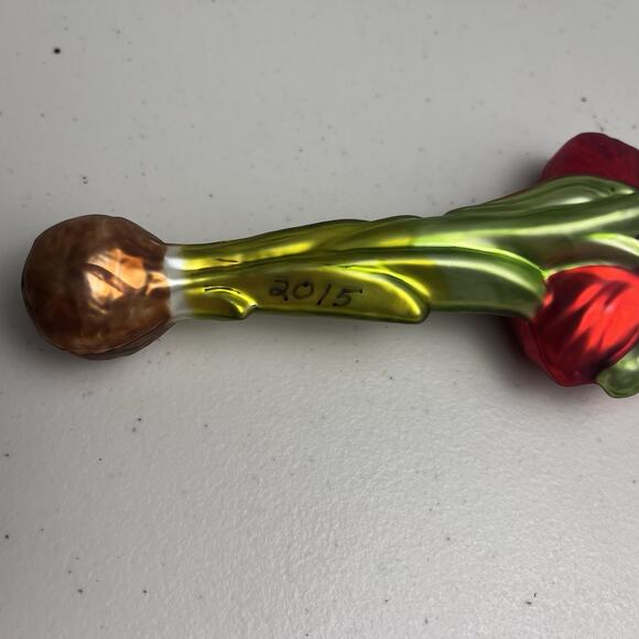 The Museum Collection Hand Blown Glass Poland Amaryllis Flowering Ornament Red - Picture 13 of 16